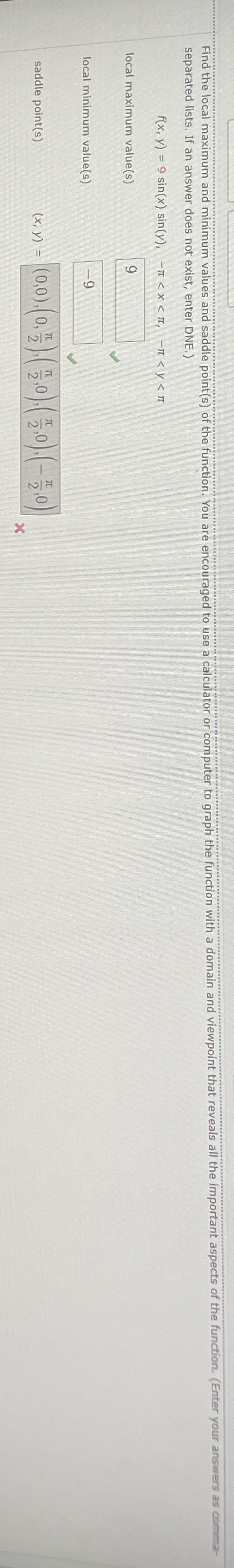 separated lists. If an answer does not exist,