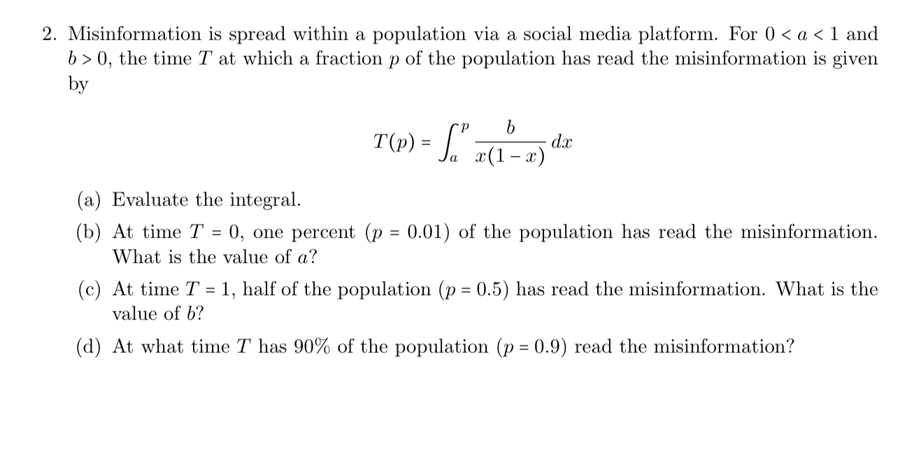Misinformation is spread within a population via