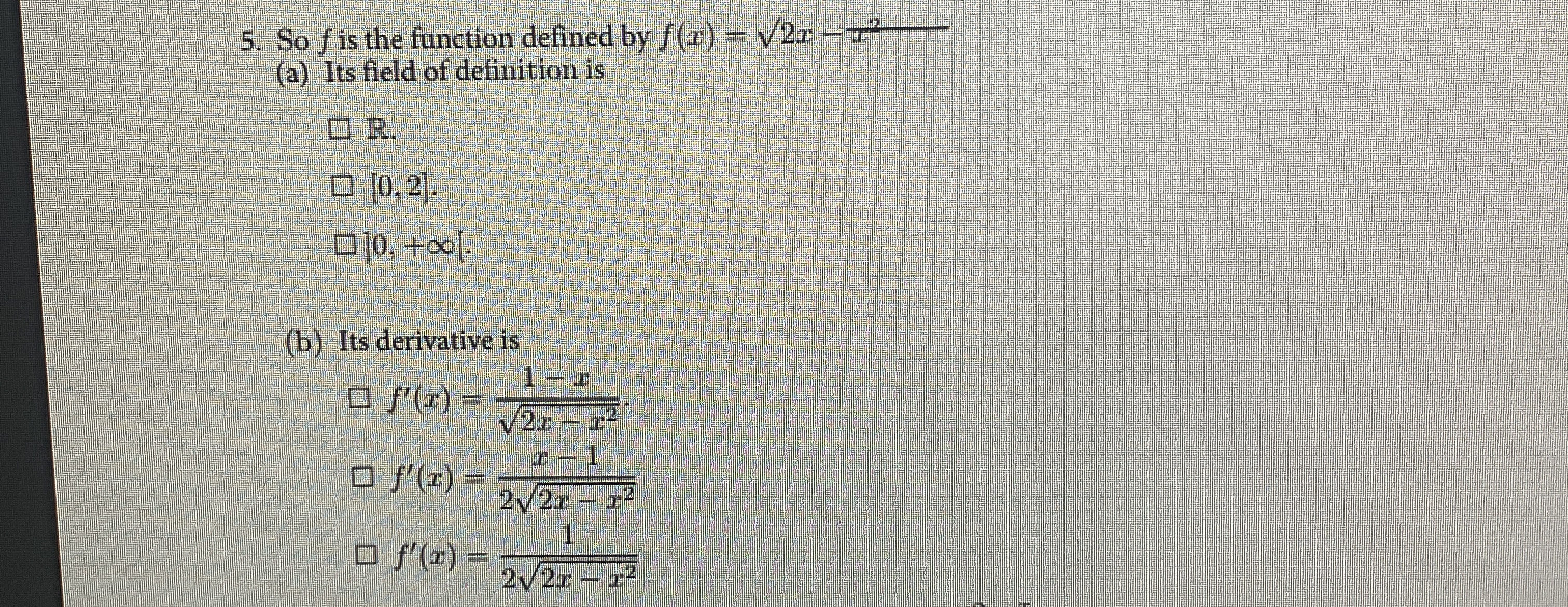 So f is the function defined by f ( x ) = 2 x - x