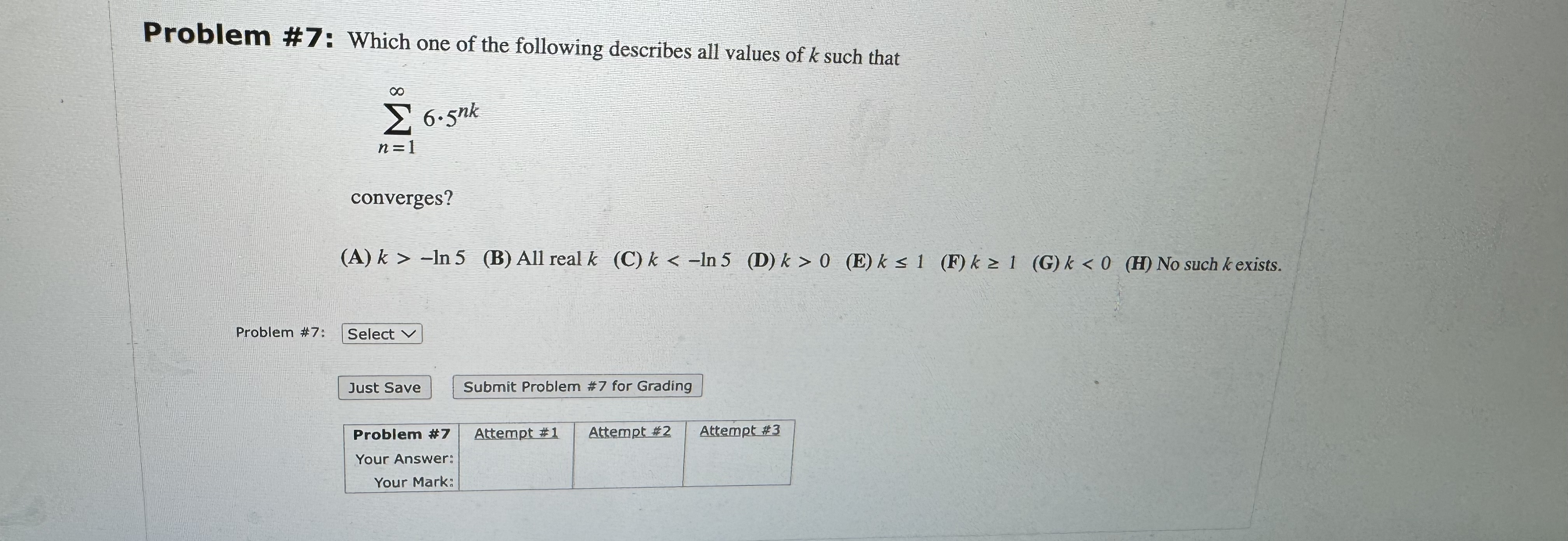 Problem # 7 : Which one of the following