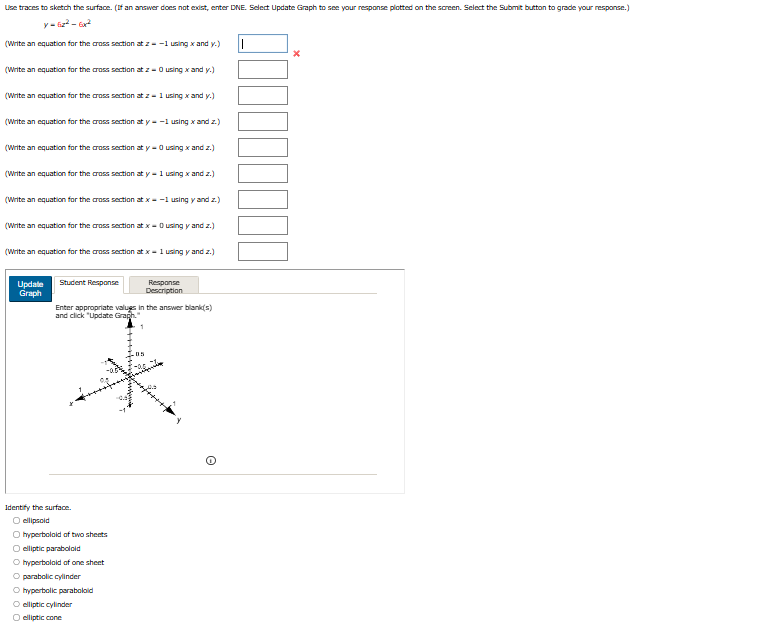 Ube traces to sketch the surface. ( If an answer