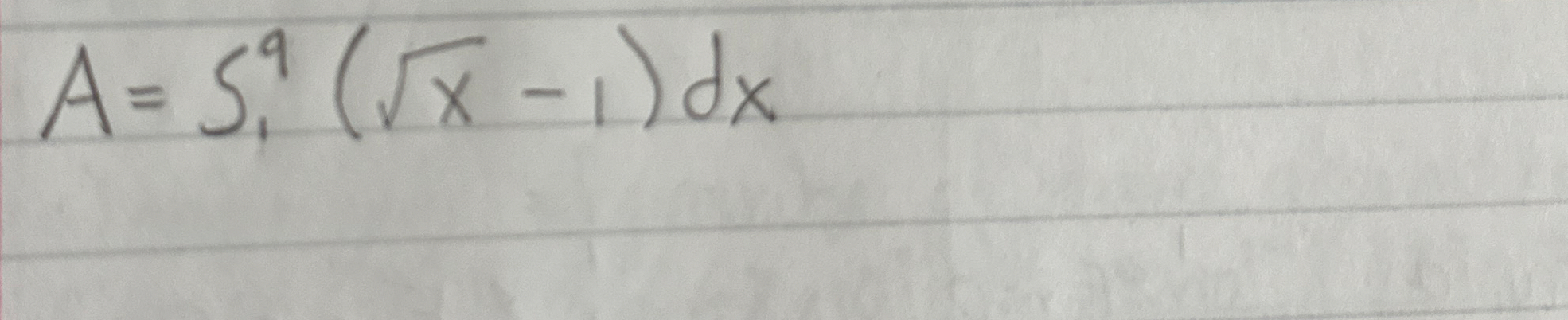 A = 1 9 ( x 2 - 1 ) d x Evaluate the integral.