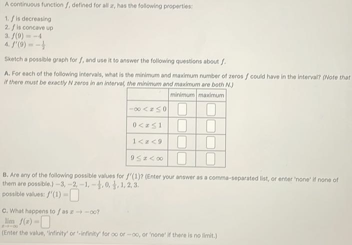 A continuous function f , defined for all x , has