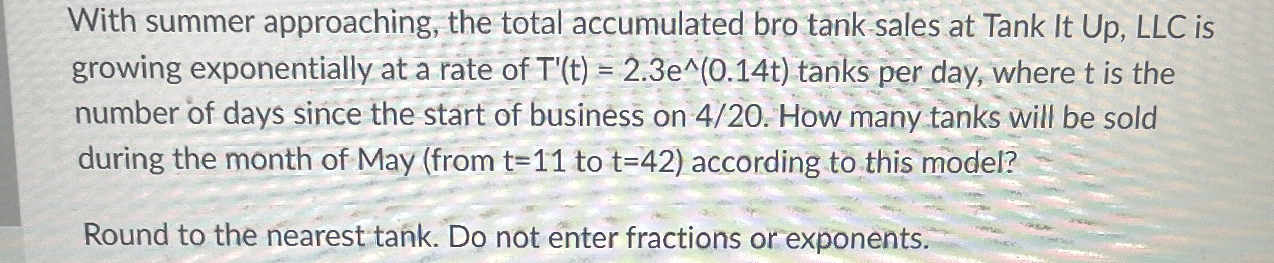 With summer approaching, the total accumulated