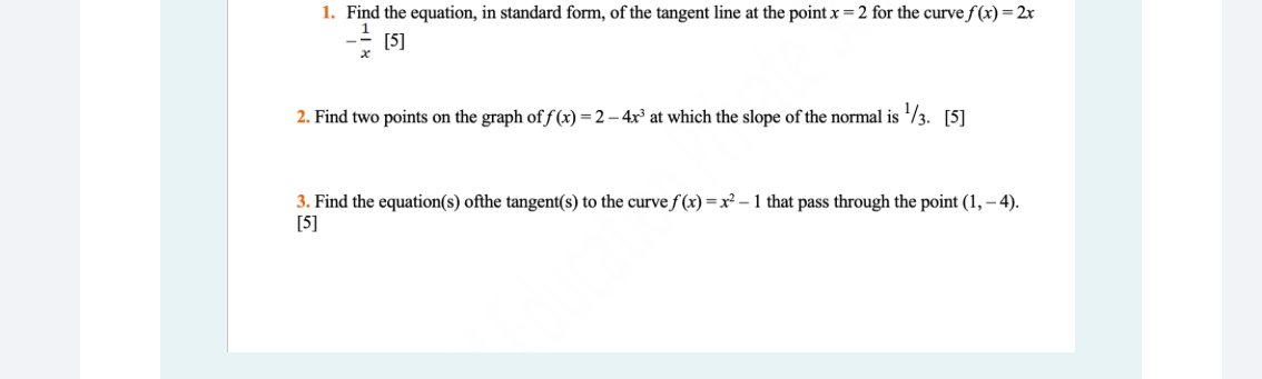 Find the equation, in standard form, of the