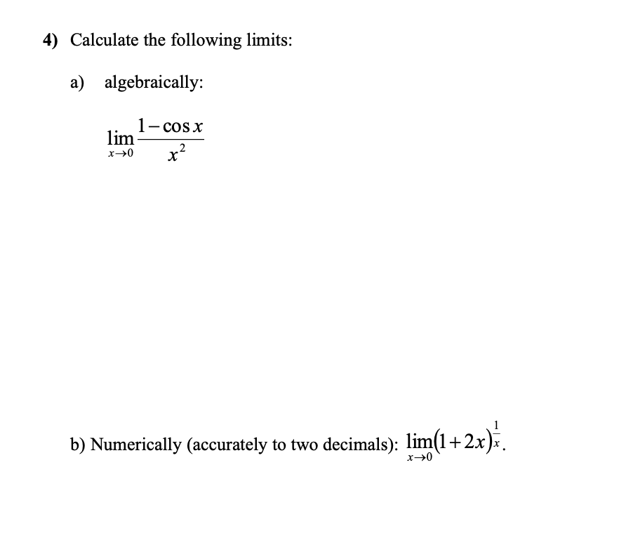 Calculate the following limits: a \ lim _ ( x -  style=