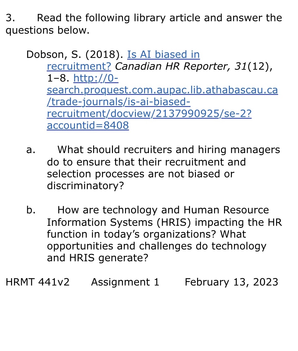 Please add reference 3. Read the following