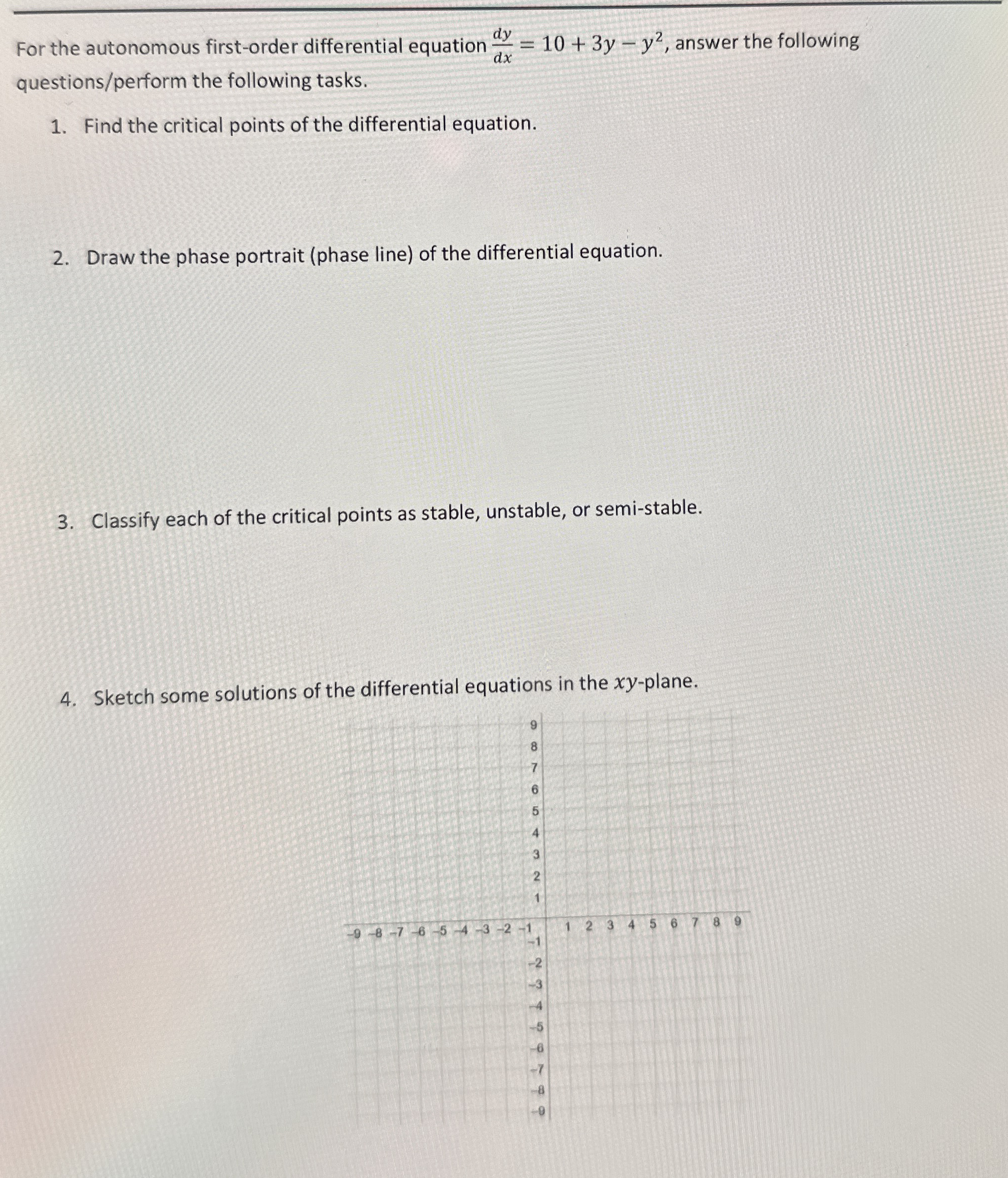 For the autonomous first - order differential