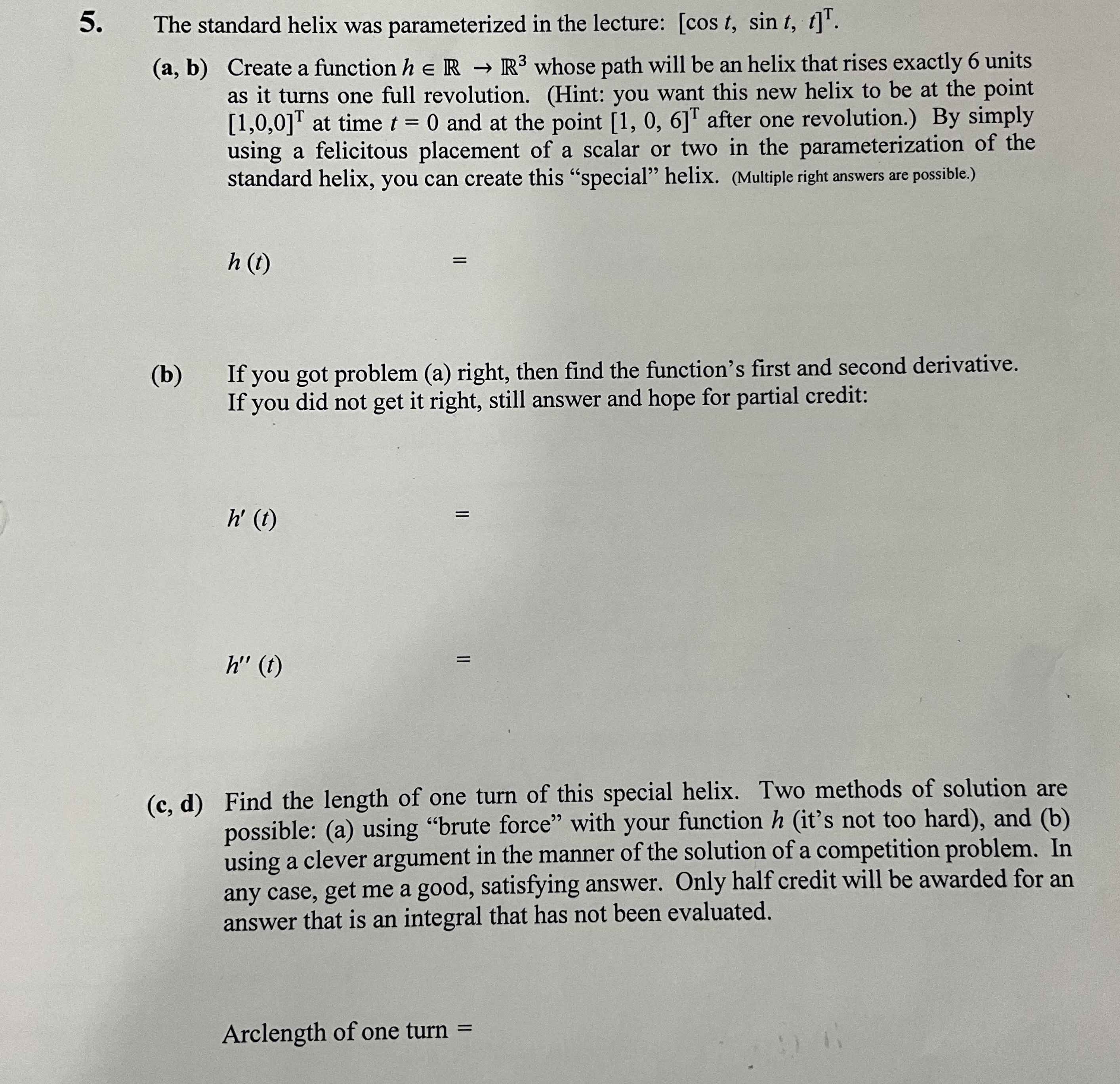 The standard helix was parameterized in the