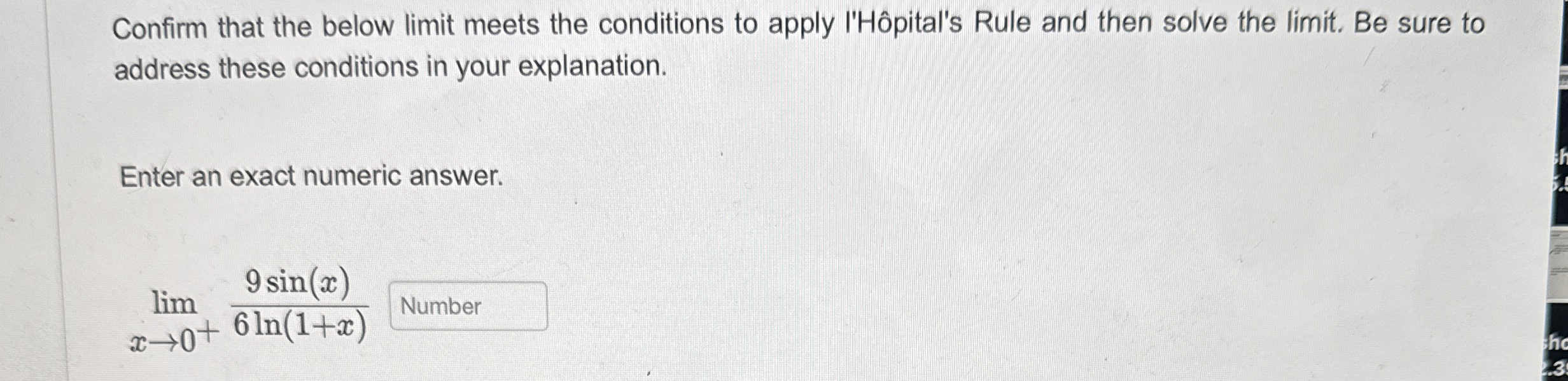 Confirm that the below limit meets the conditions