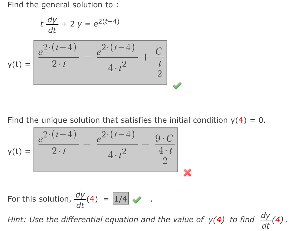 Find the general solution to : t d y d t + 2 y =