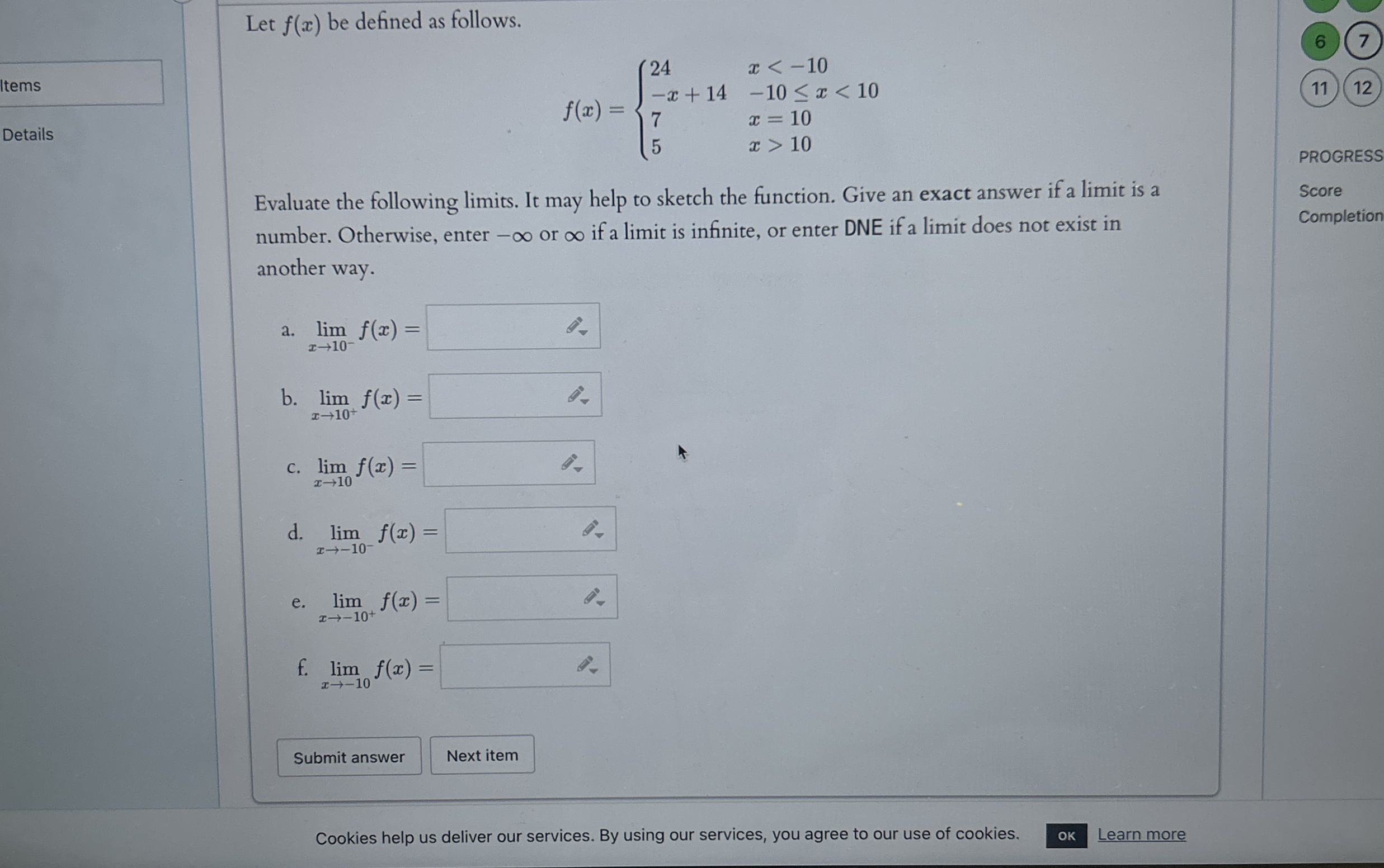 Let f ( x ) be defined as follows. f ( x ) = { 2