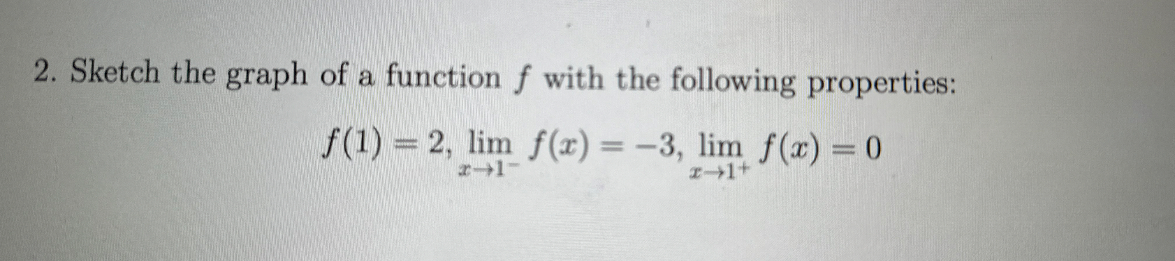 Sketch the graph of a function f with the
