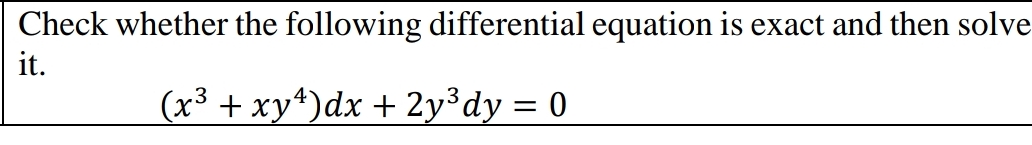 Check whether the following differential equation