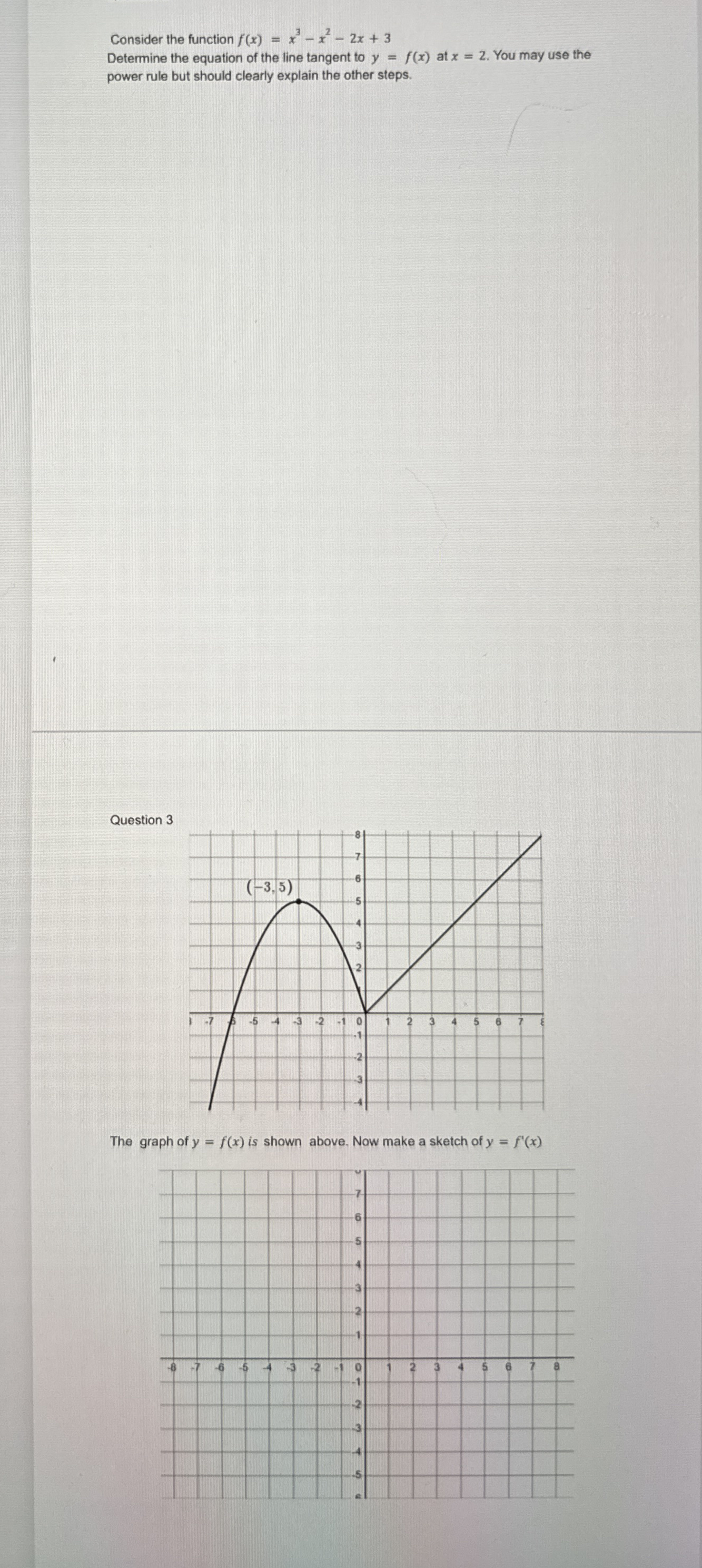 Consider the function f ( x ) = x 3 - x 2 - 2 x 3