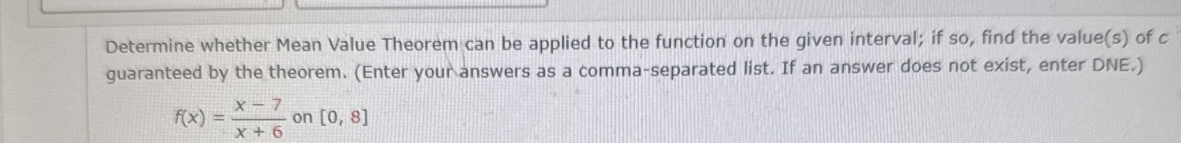 Determine whether Mean Value Theorem can be