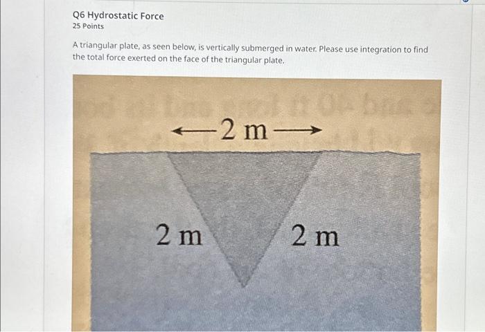 Find the force exerted on the triangular plate