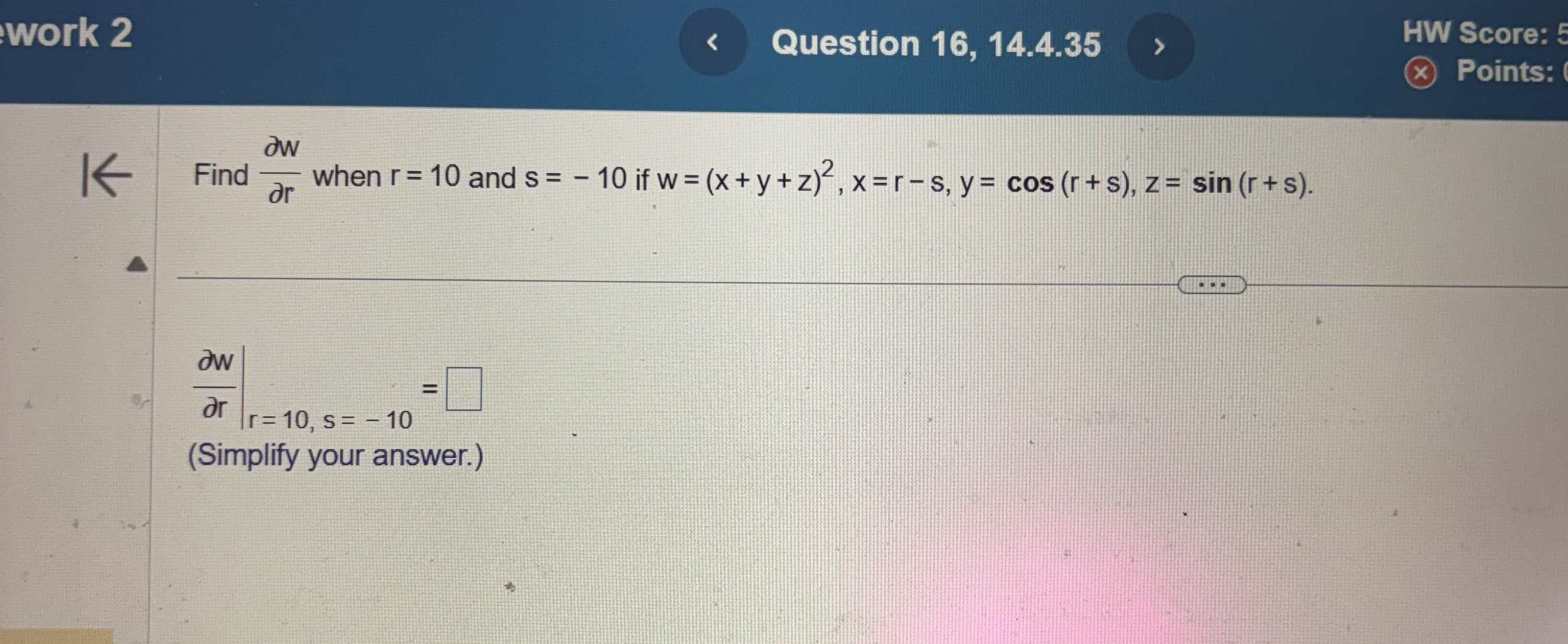 work 2 Question 1 6 , 1 4 . 4 . 3 5 HW Score: