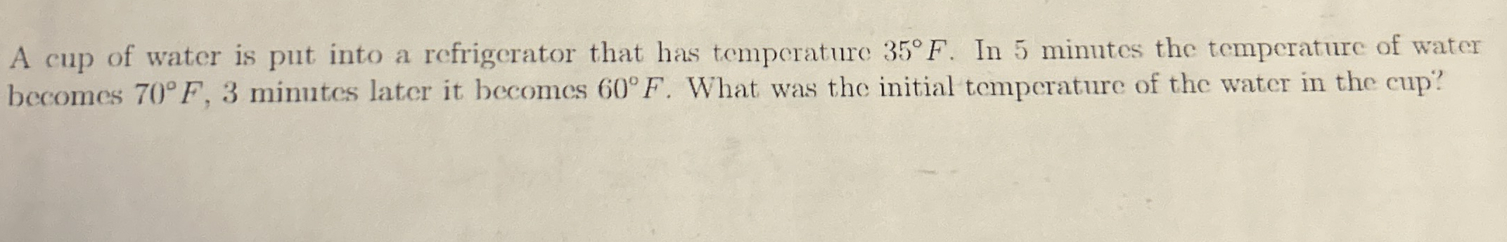 Solve using a differential equation. A cup of