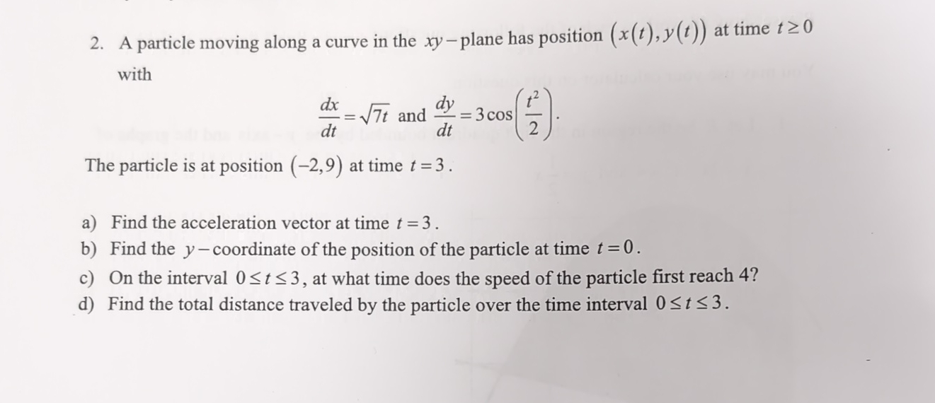 A particle moving along a curve in the x y -