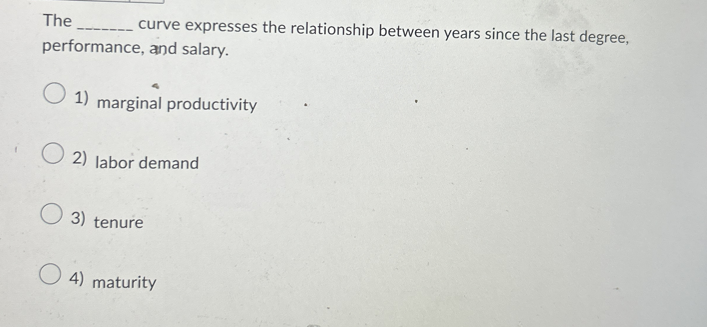 The curve expresses the relationship between