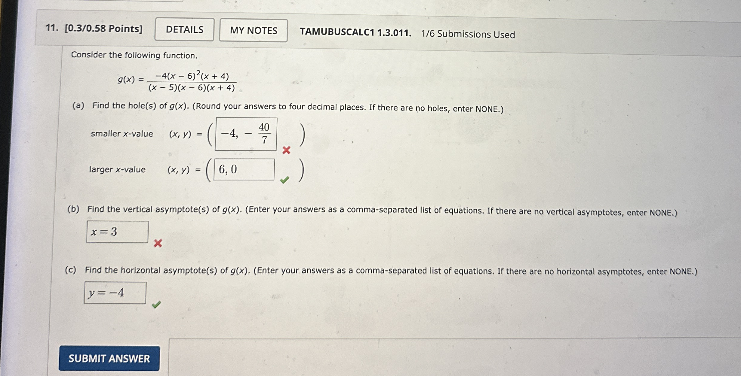 [ 0 . 3 / 0 . 5 8 Points ] TAMUBUSCALC 1 1 . 3 .