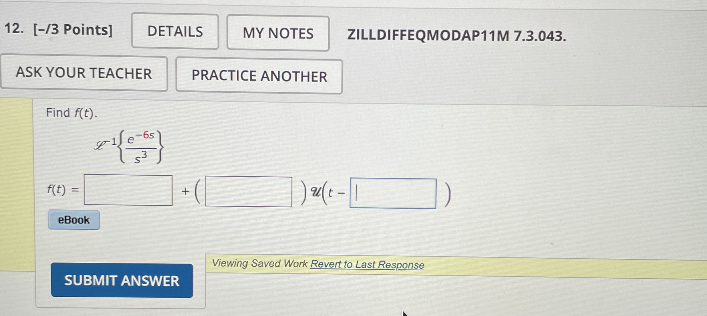 [ - / 3 Points ] ZILLDIFFEQMODAP 1 1 M 7 . 3 . 0