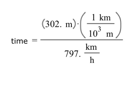 How long would it take to go 3 0 2 m if it takes
