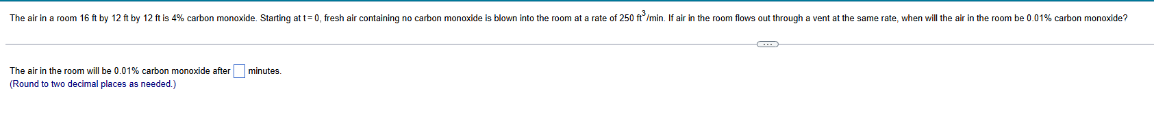 The air in the room will be \ ( 0 . 0 1 \ % \ )