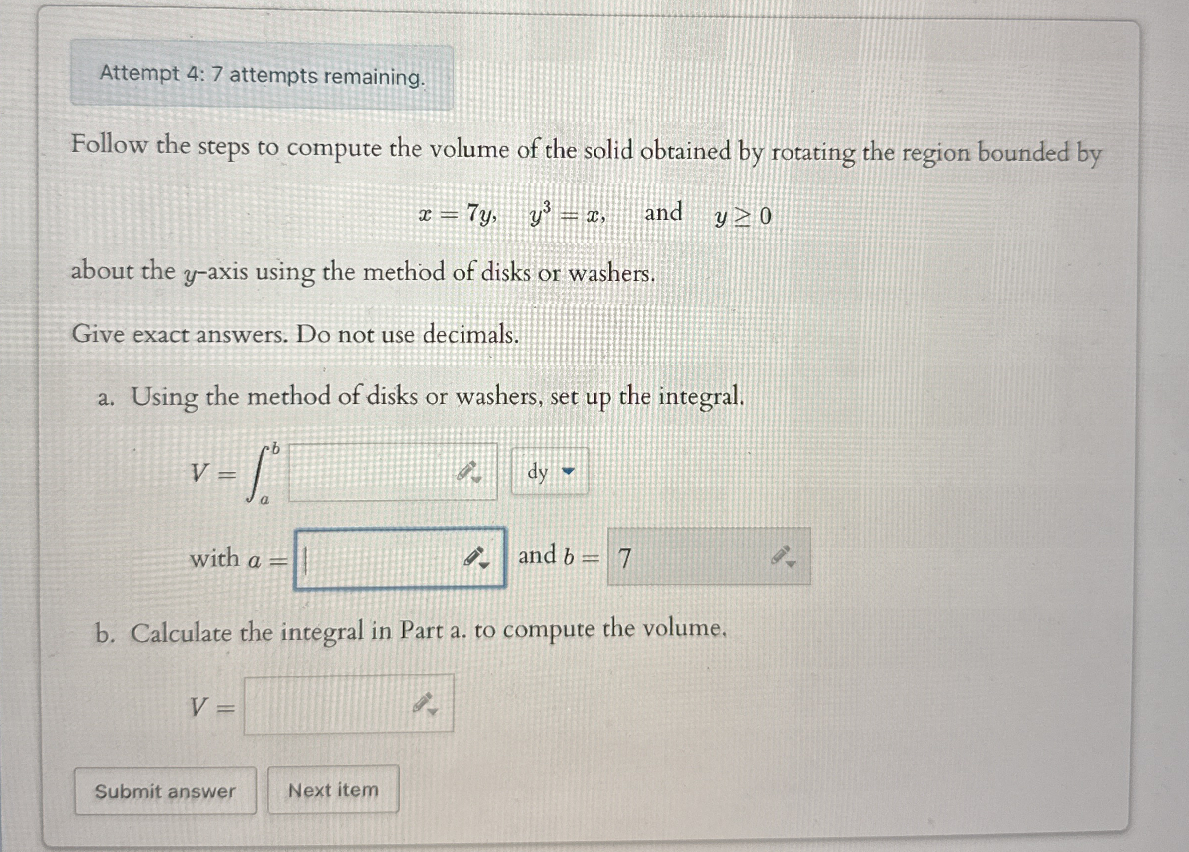 Attempt 4 : 7 attempts remaining. Follow the