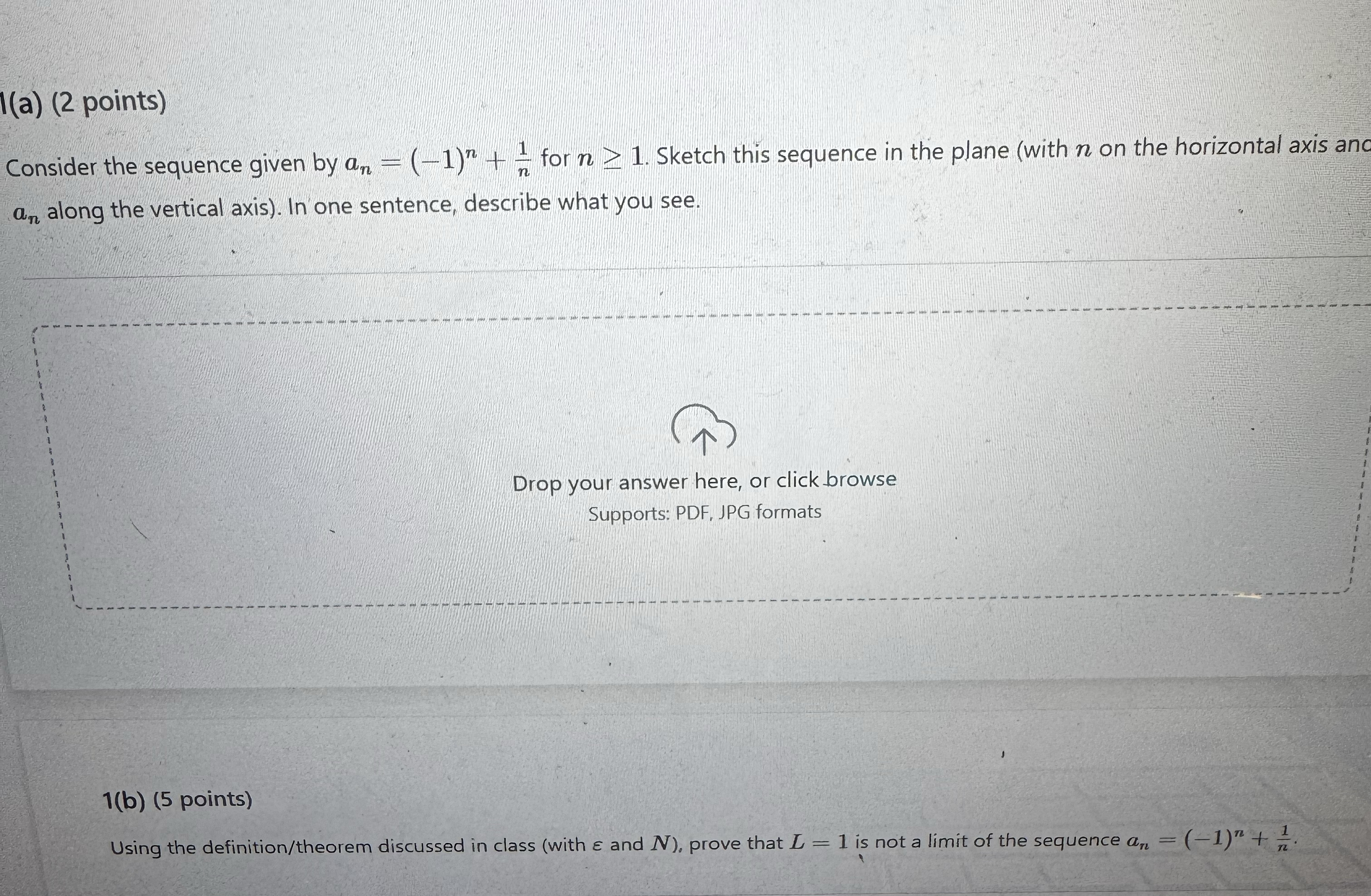 ( a ) ( 2 points ) Consider the sequence given by