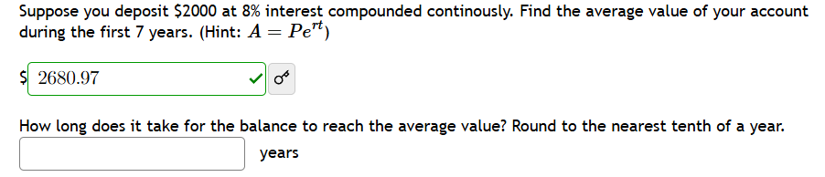 Suppose you deposit $ 2 0 0 0 at 8 % interest