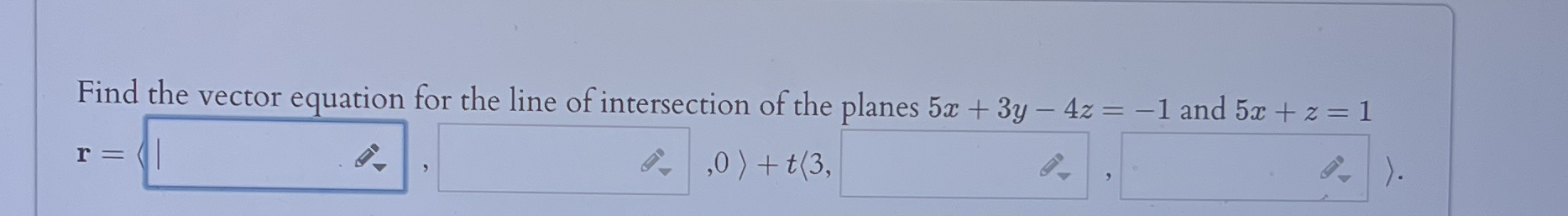 Find the vector equation for the line of