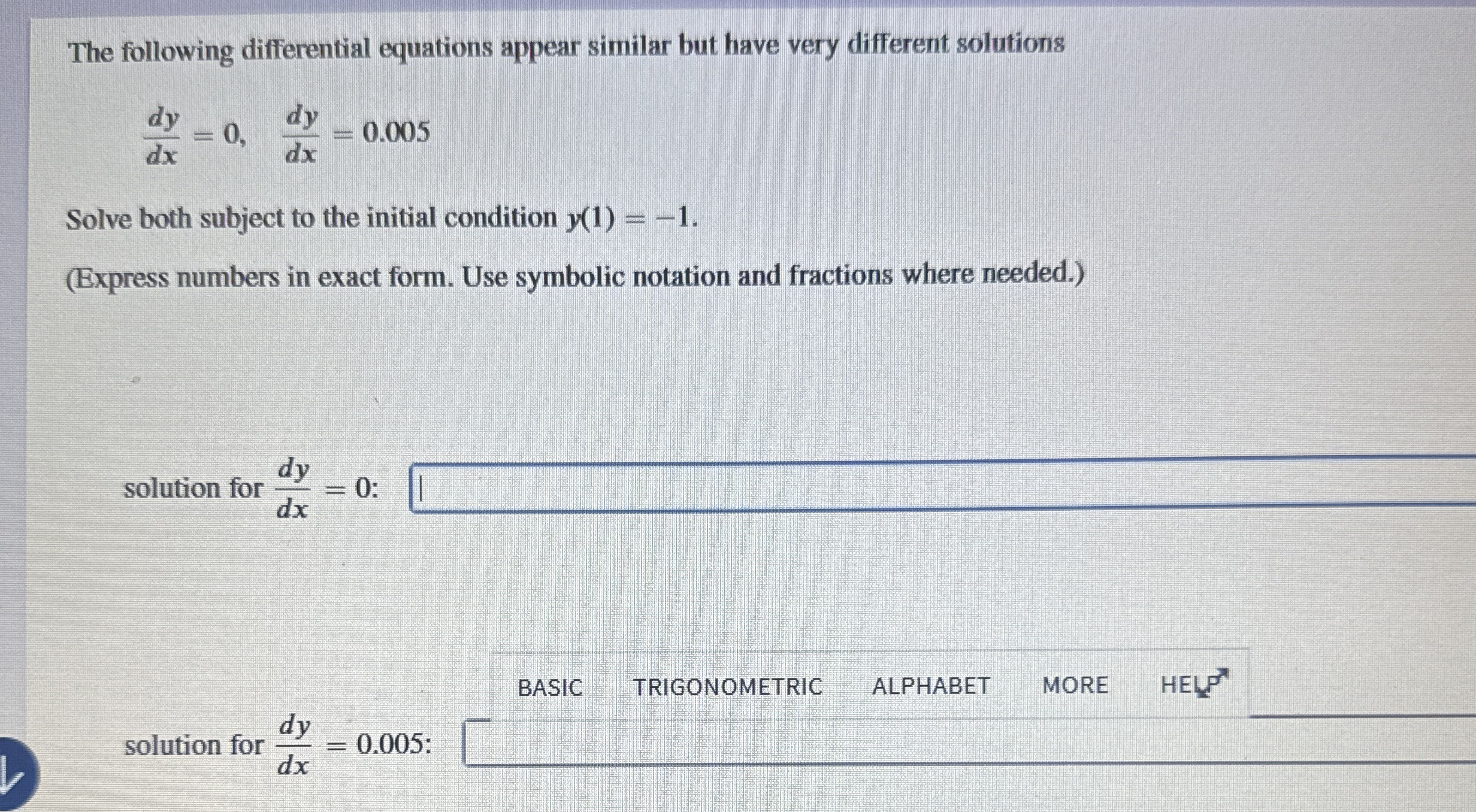 The following differential equations appear