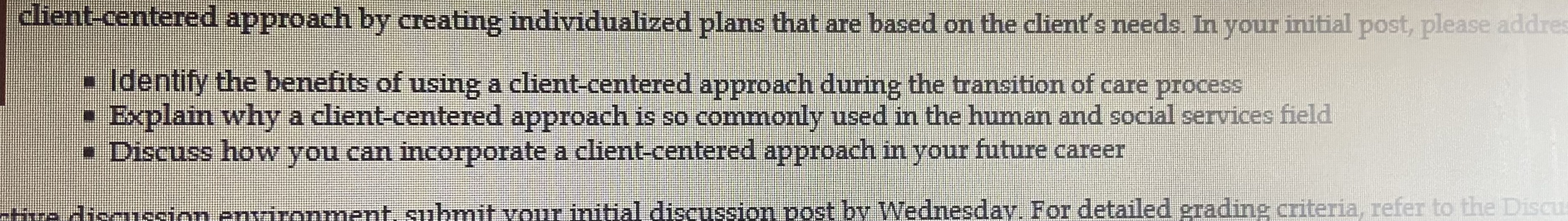 client-centered approach by creating