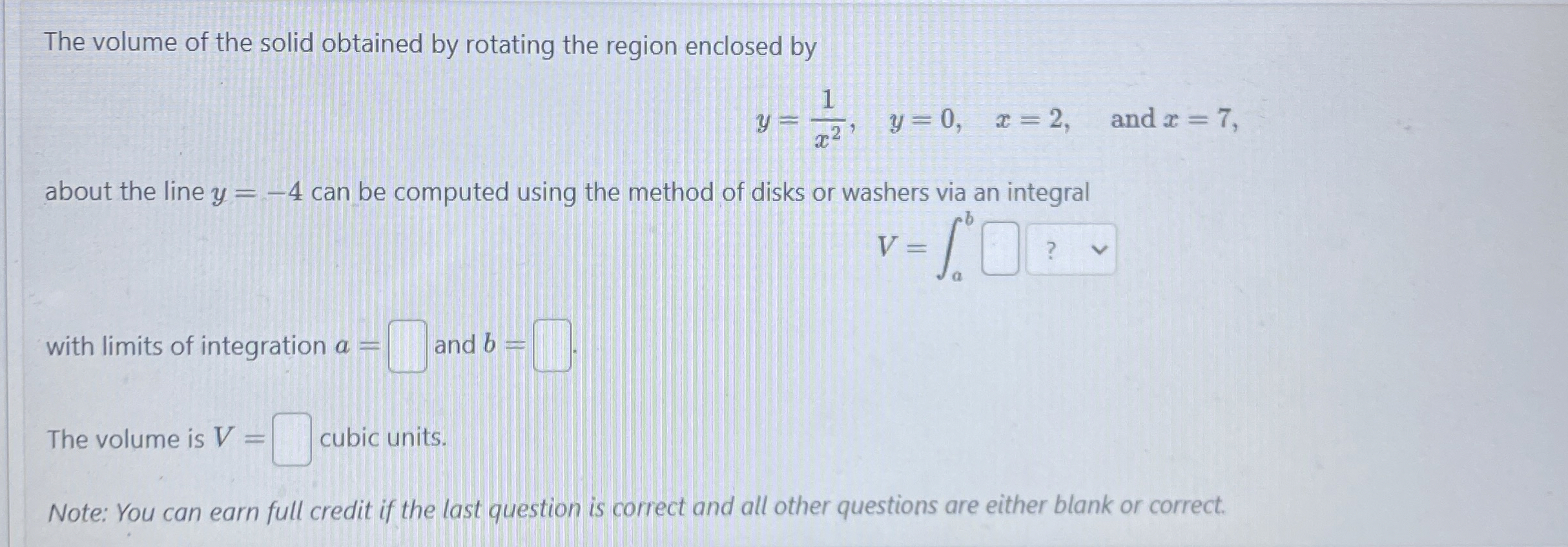 The volume of the solid obtained by rotating the