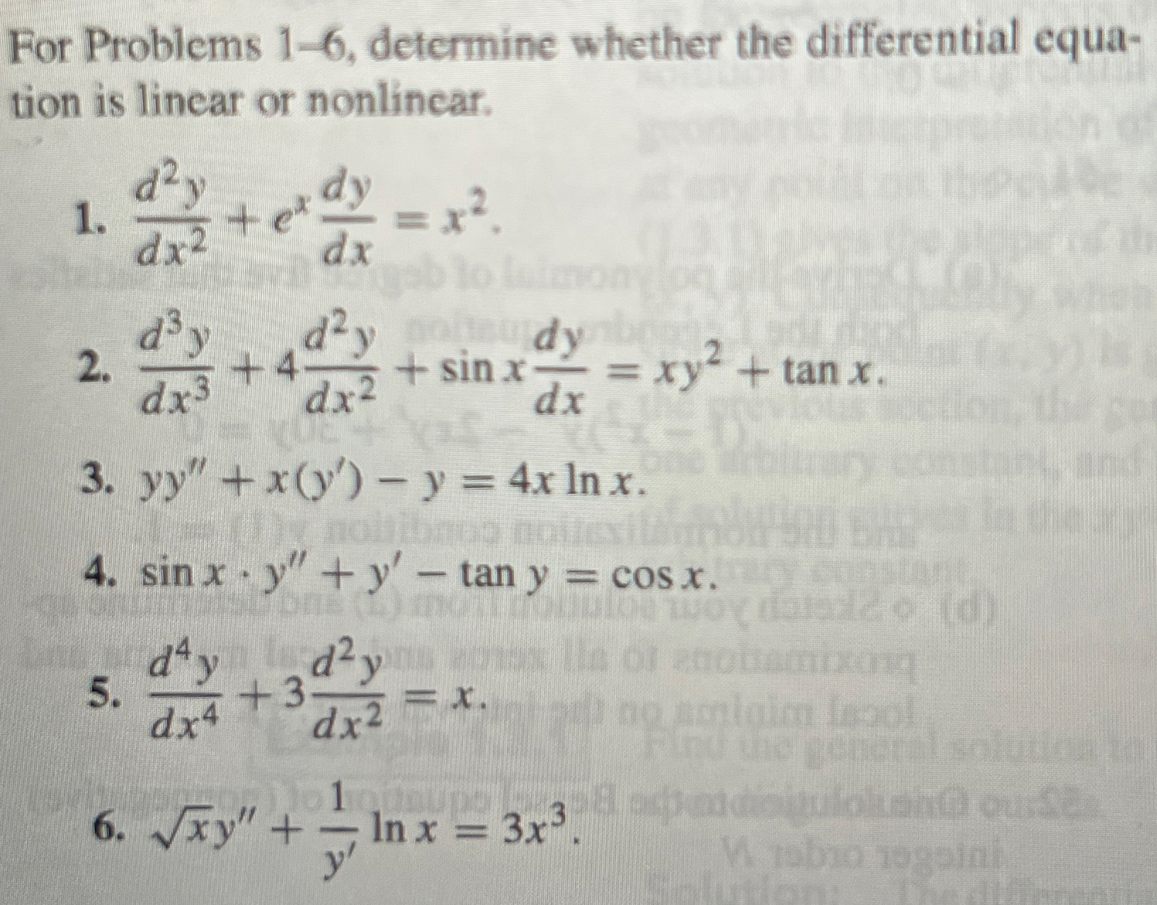 For Problems 1 - 6 , determine whether the