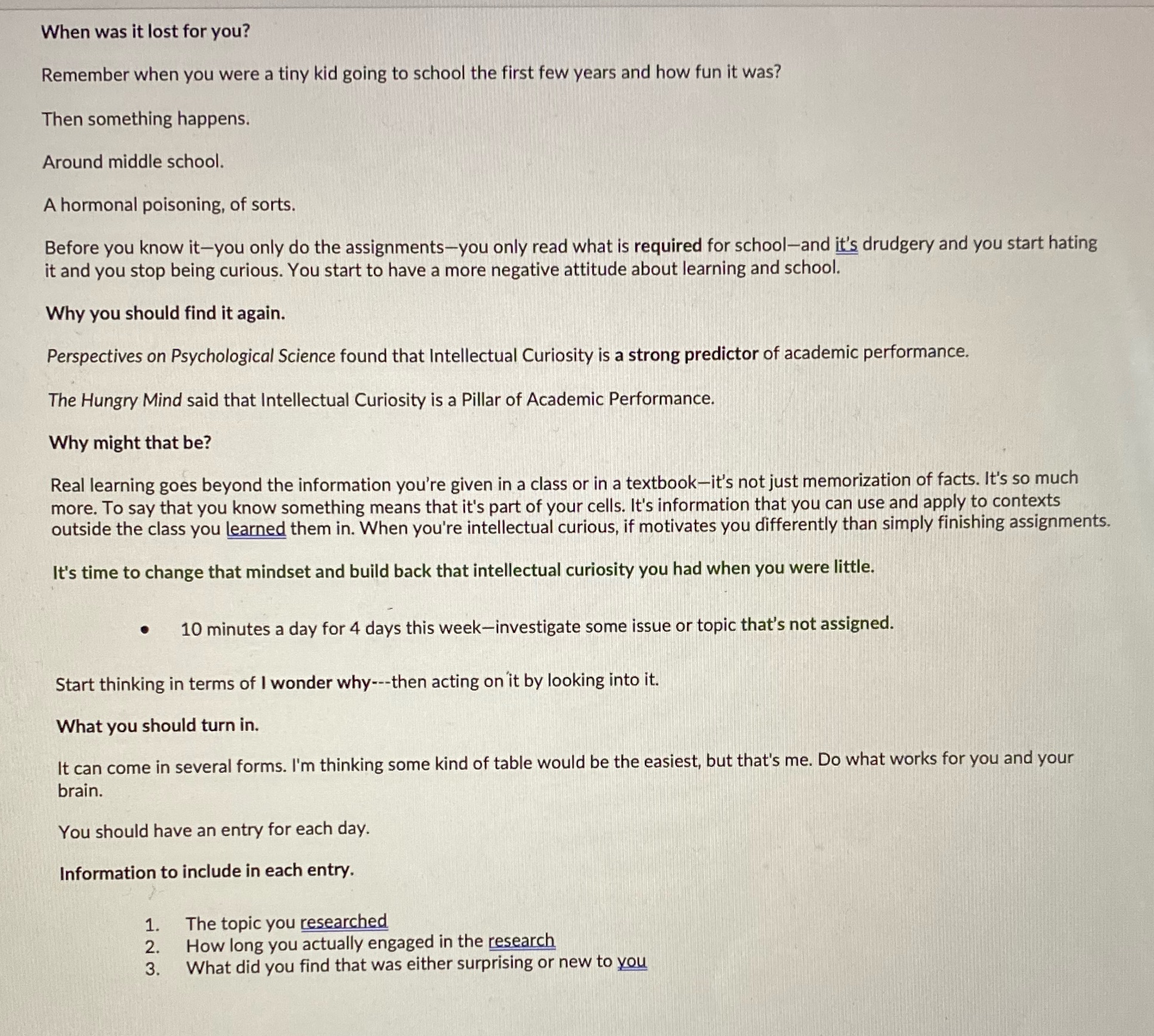 When was it lost for you? Remember when you were