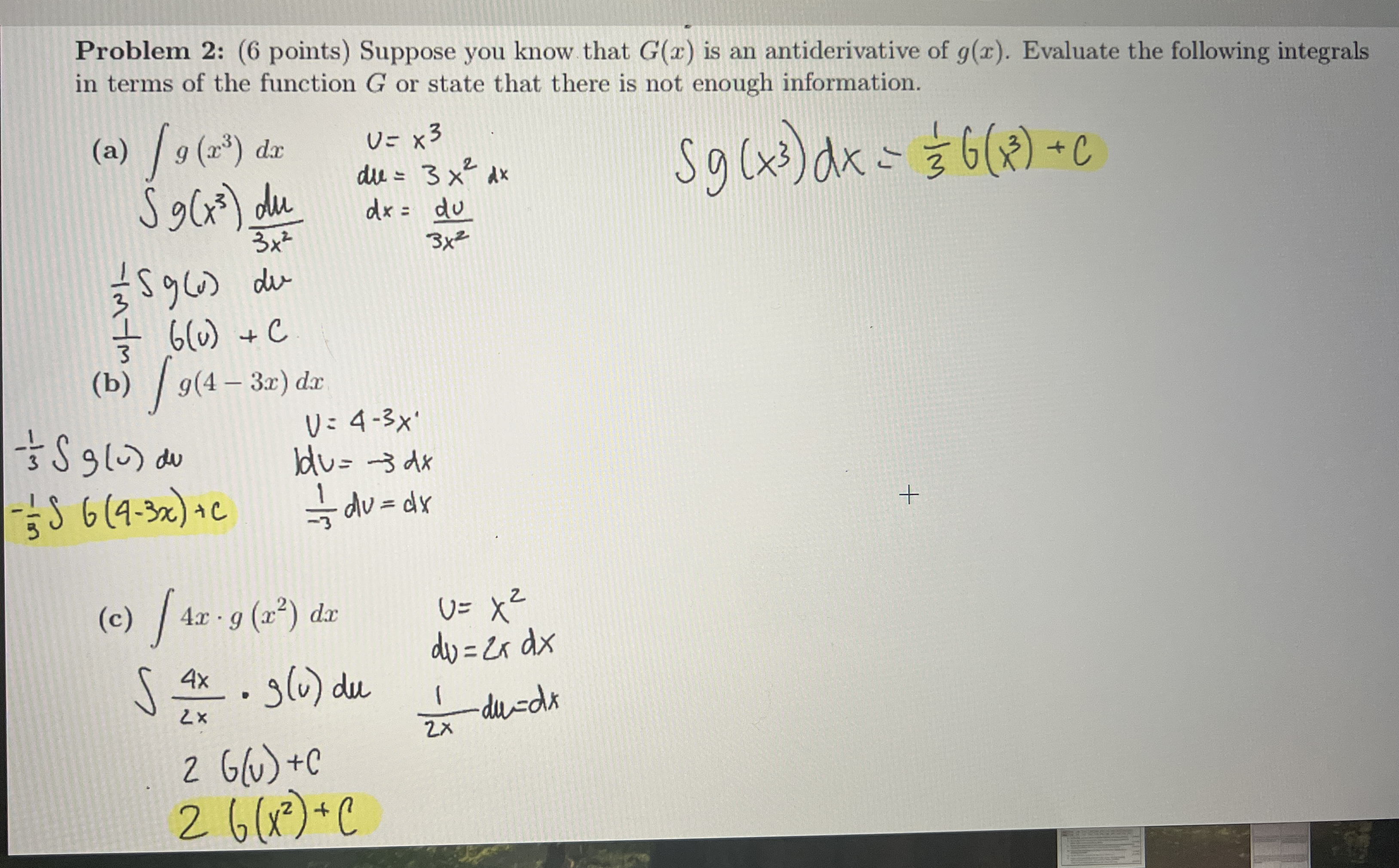 Problem 2 : ( 6 points ) Suppose you know that G