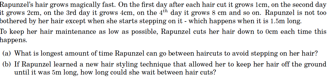 Rapunzel's hair grows magically fast. On the