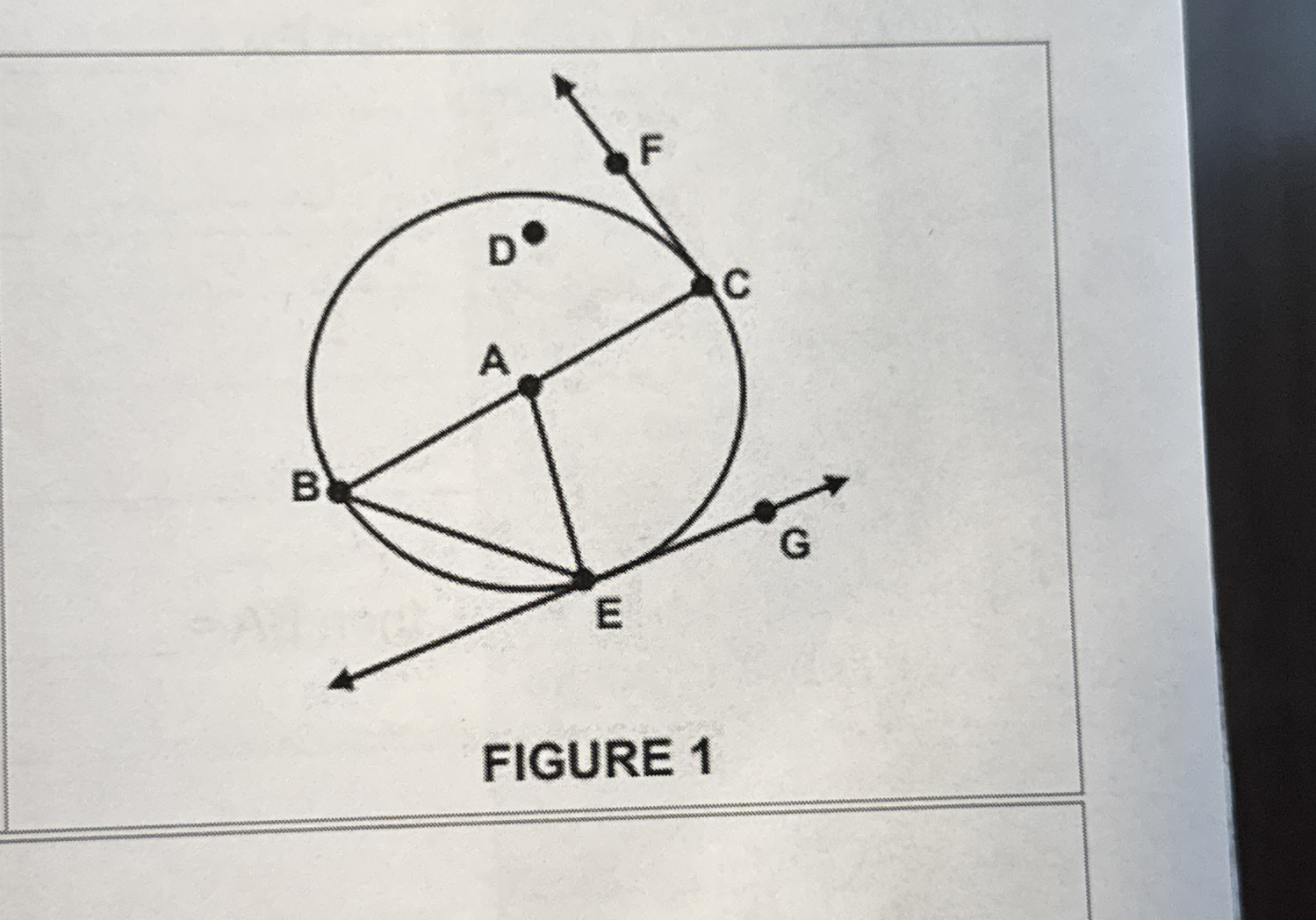 Name all of the tangent lines and chords