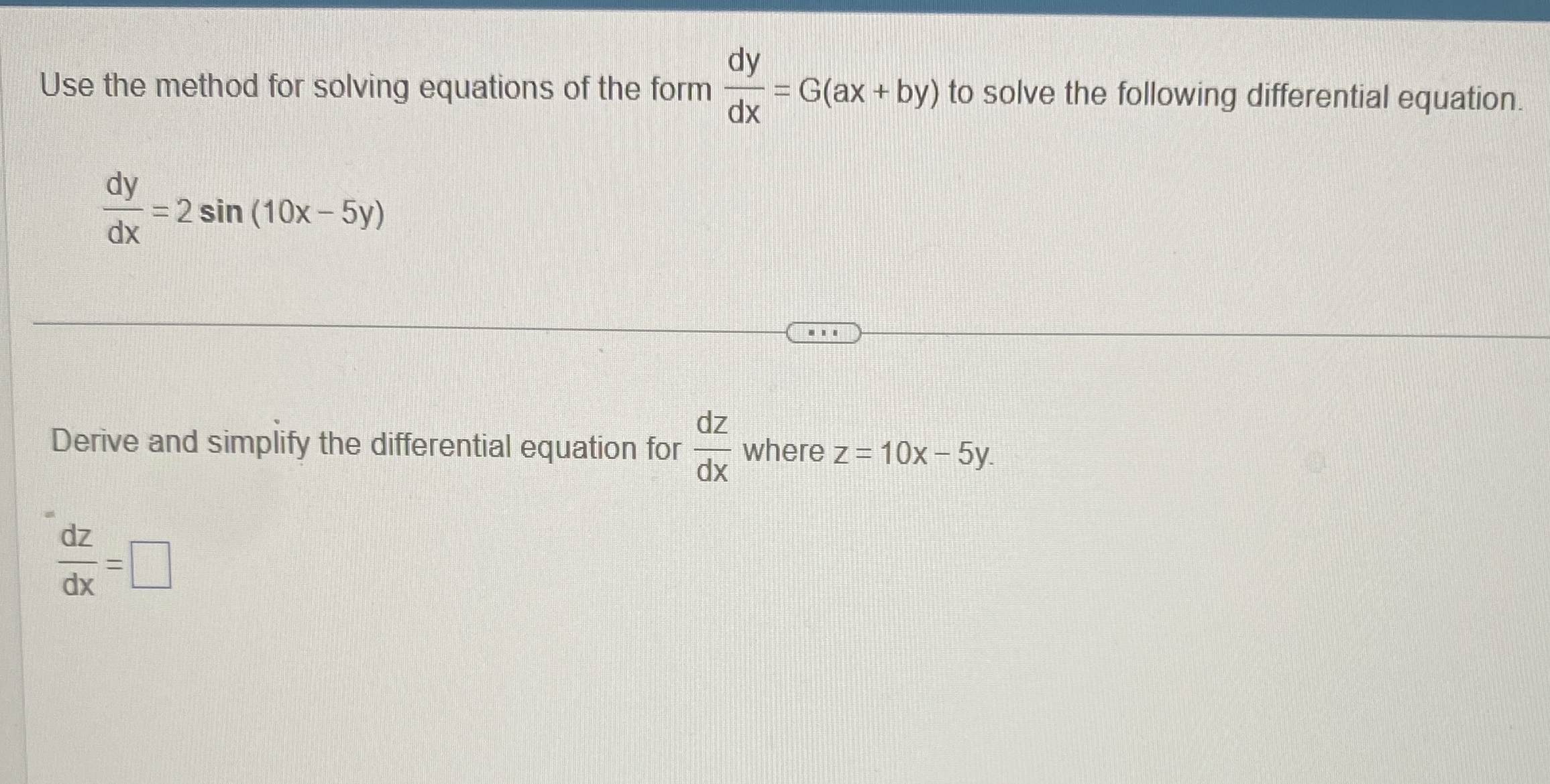 Use the method for solving equations of the form