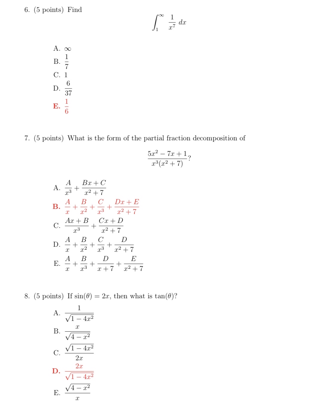 Please fully explain how to solve. Find 1 1 x 7 d