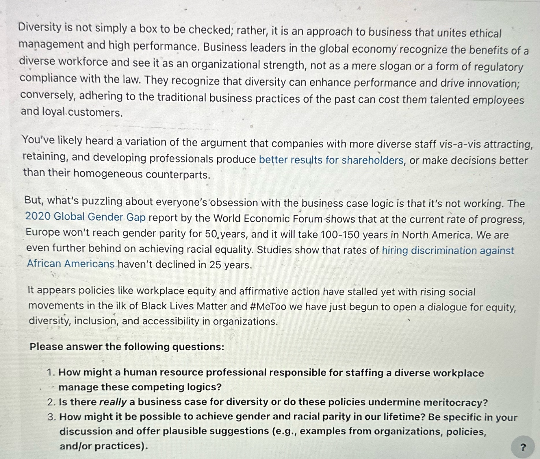 Diversity is not simply a box to be checked;