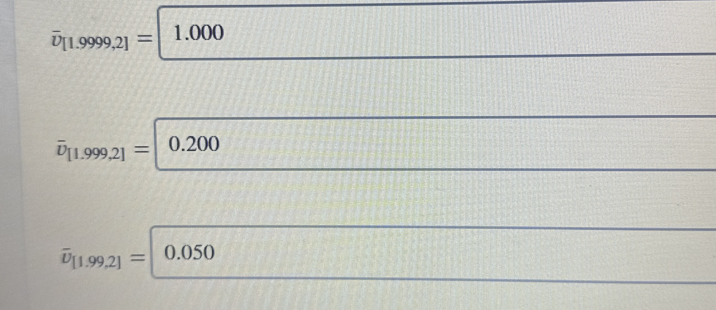 How about this bar ( v ) [ 1 . 9 9 9 9 , 2 ] = 1