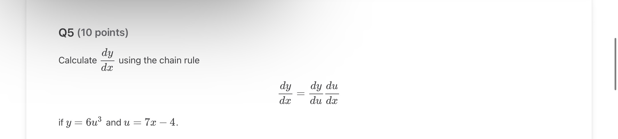 Q 5 ( 1 0 points ) Calculate d y d x using the