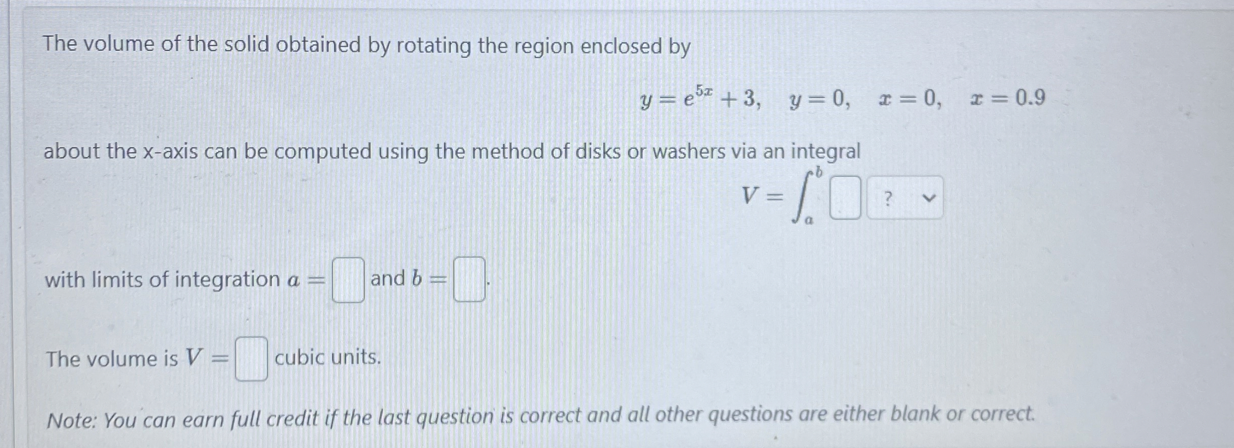 The volume of the solid obtained by rotating the