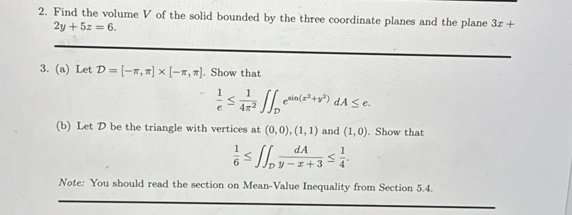 Find the volume V of the solid bounded by the