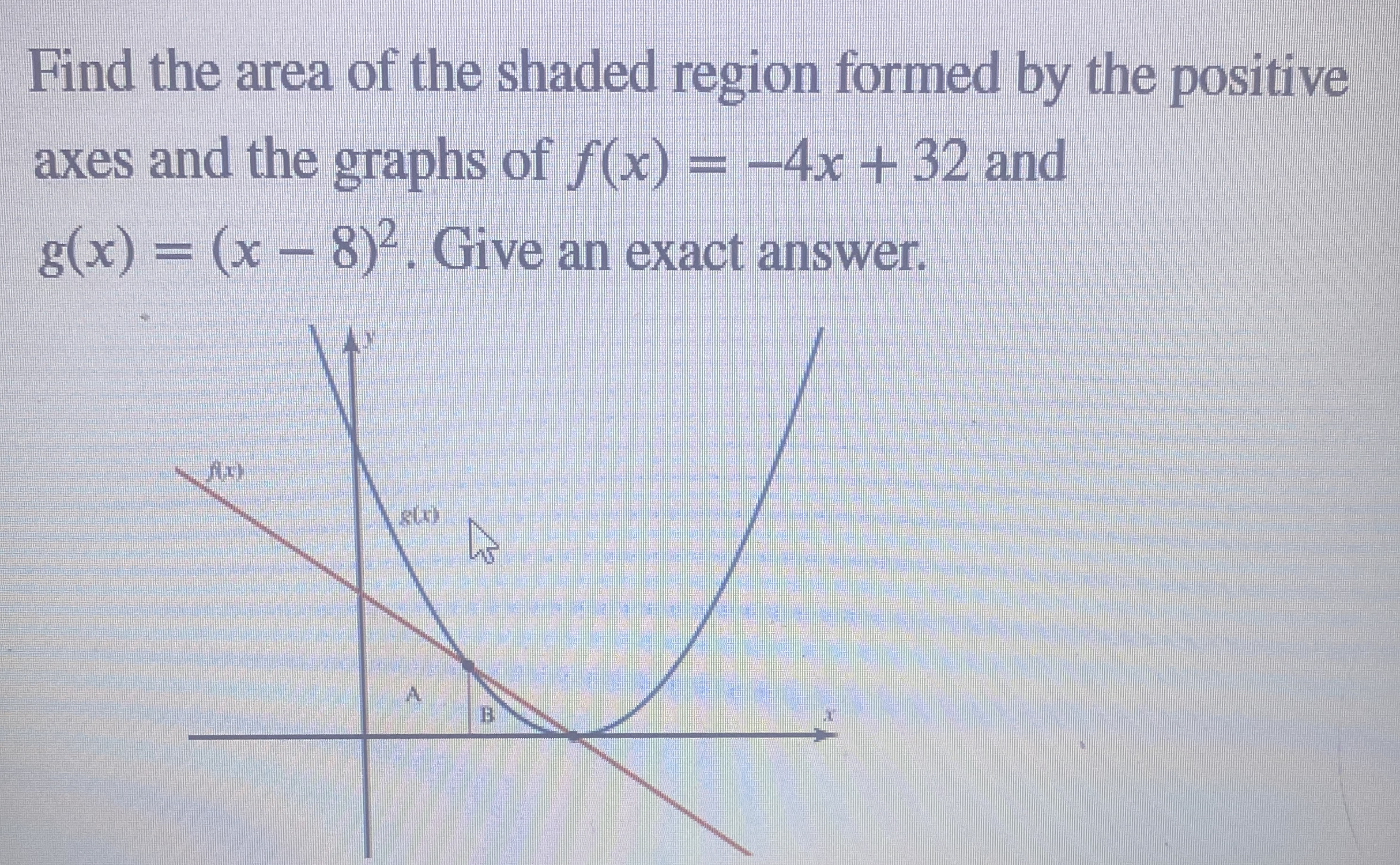 Find the area of the shaded region formed by the