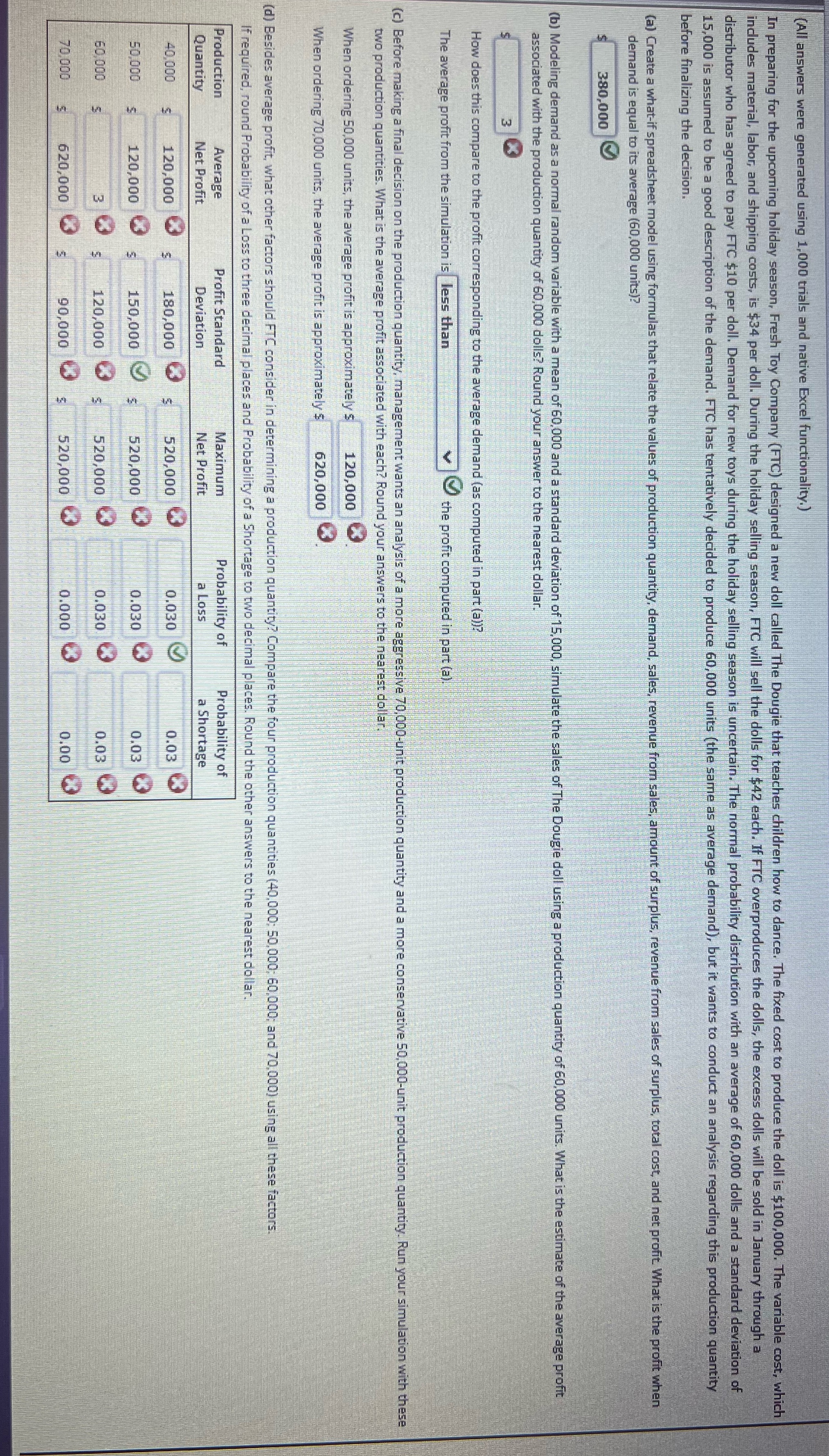 (All answers were generated using 1,000 trials